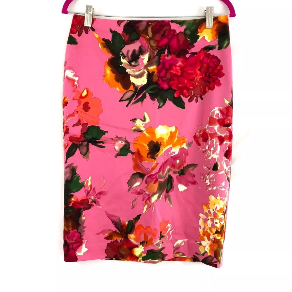 Talbots Pencil floral midi skirt 8P